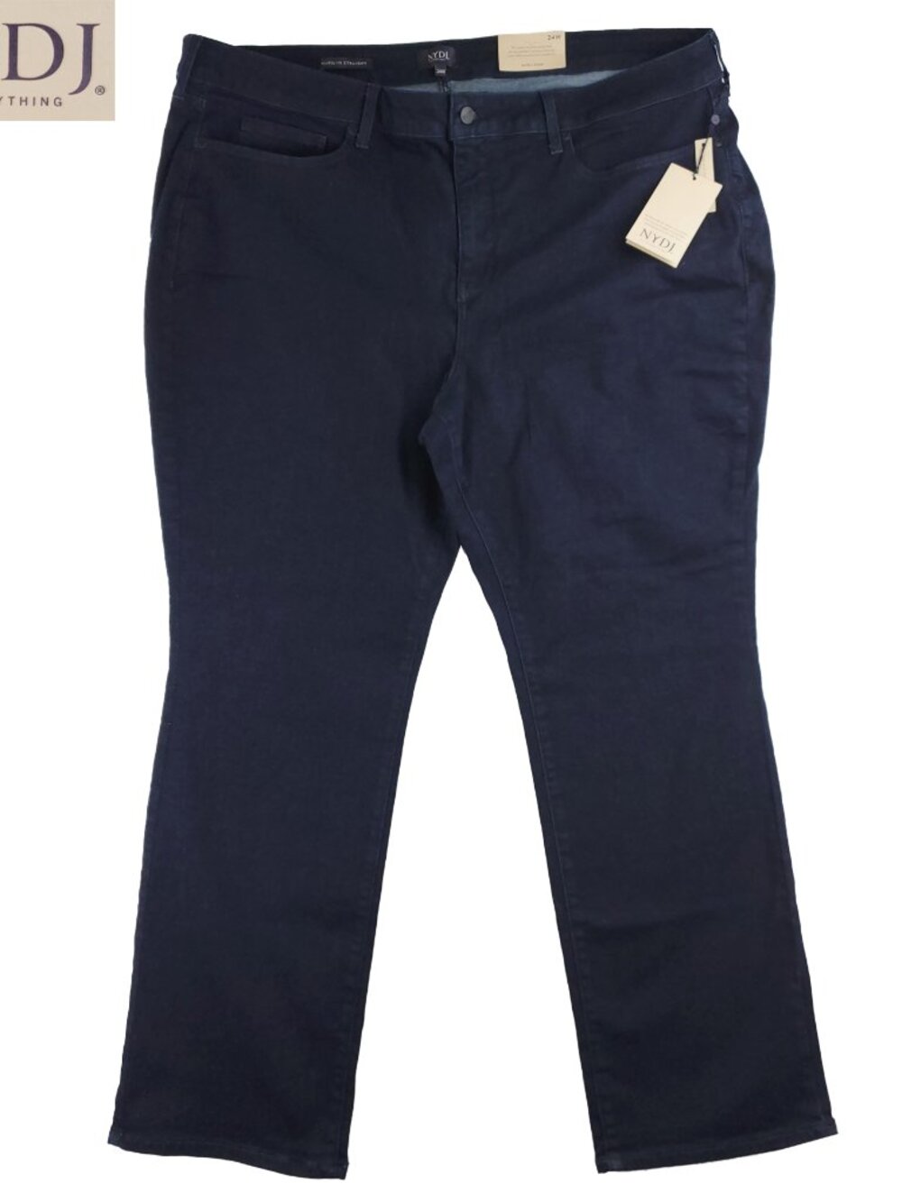 NYDJ Jeans Marilyn Straight Stretch Denim Women's "20W" 46x32 NWT